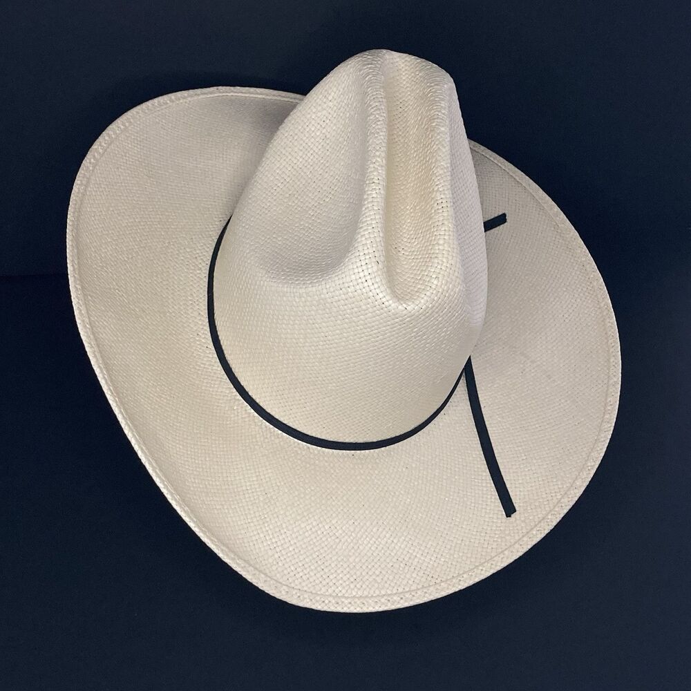 Texas Hat Company Straw Cowboy Hat “Big Bend” Mens Size Small Black Hatband New - Picture 3 of 14